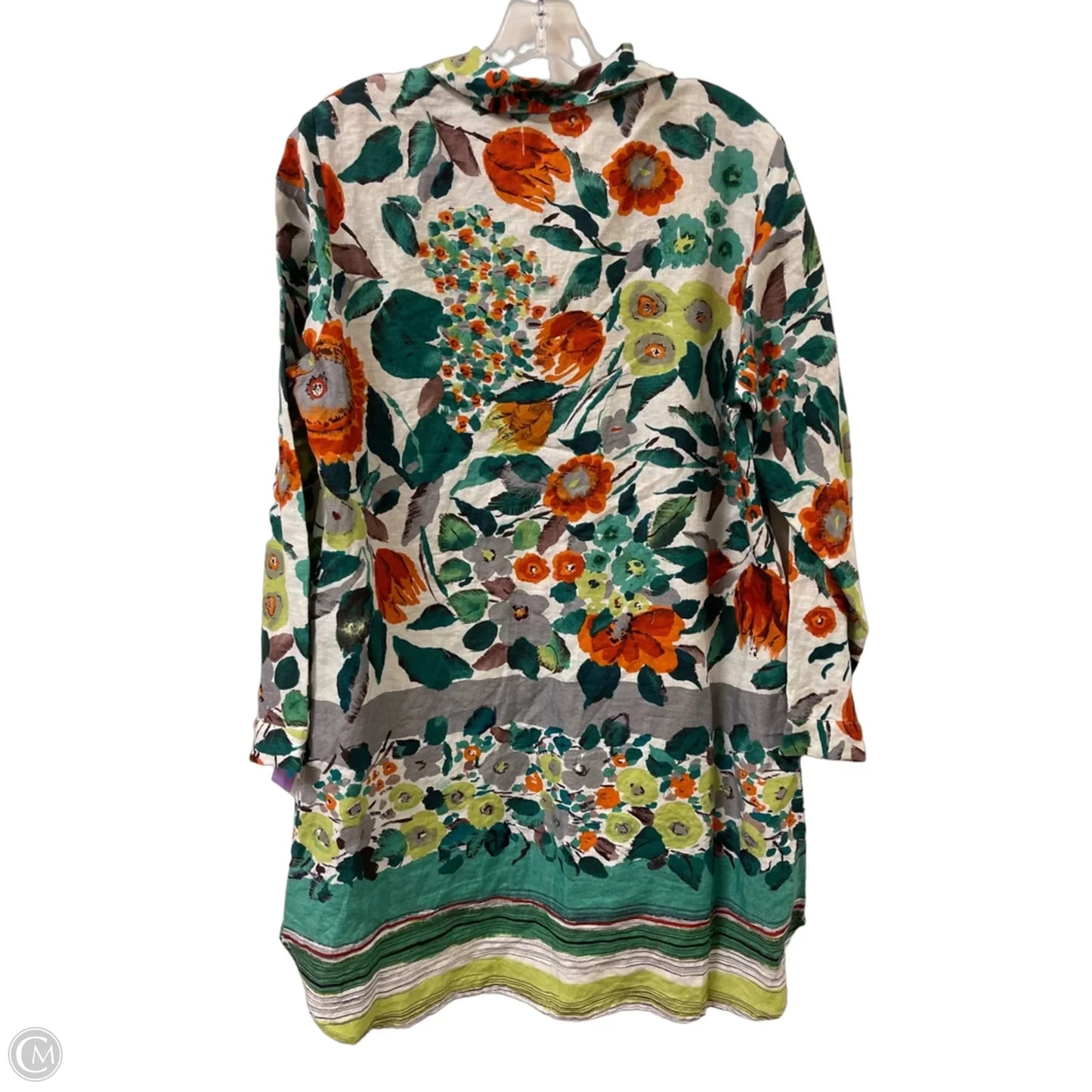 Dress Casual Short By Peck And Peck In Green & Orange, Size: Xl