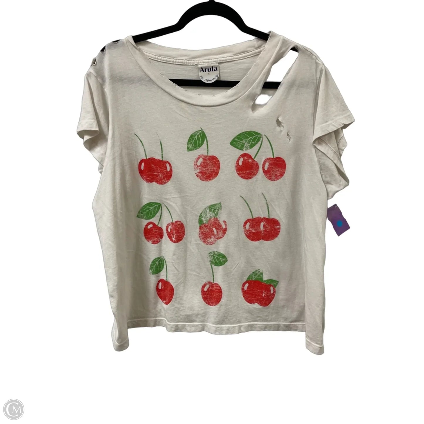 Top Short Sleeve By Arula In White, Size: Xl