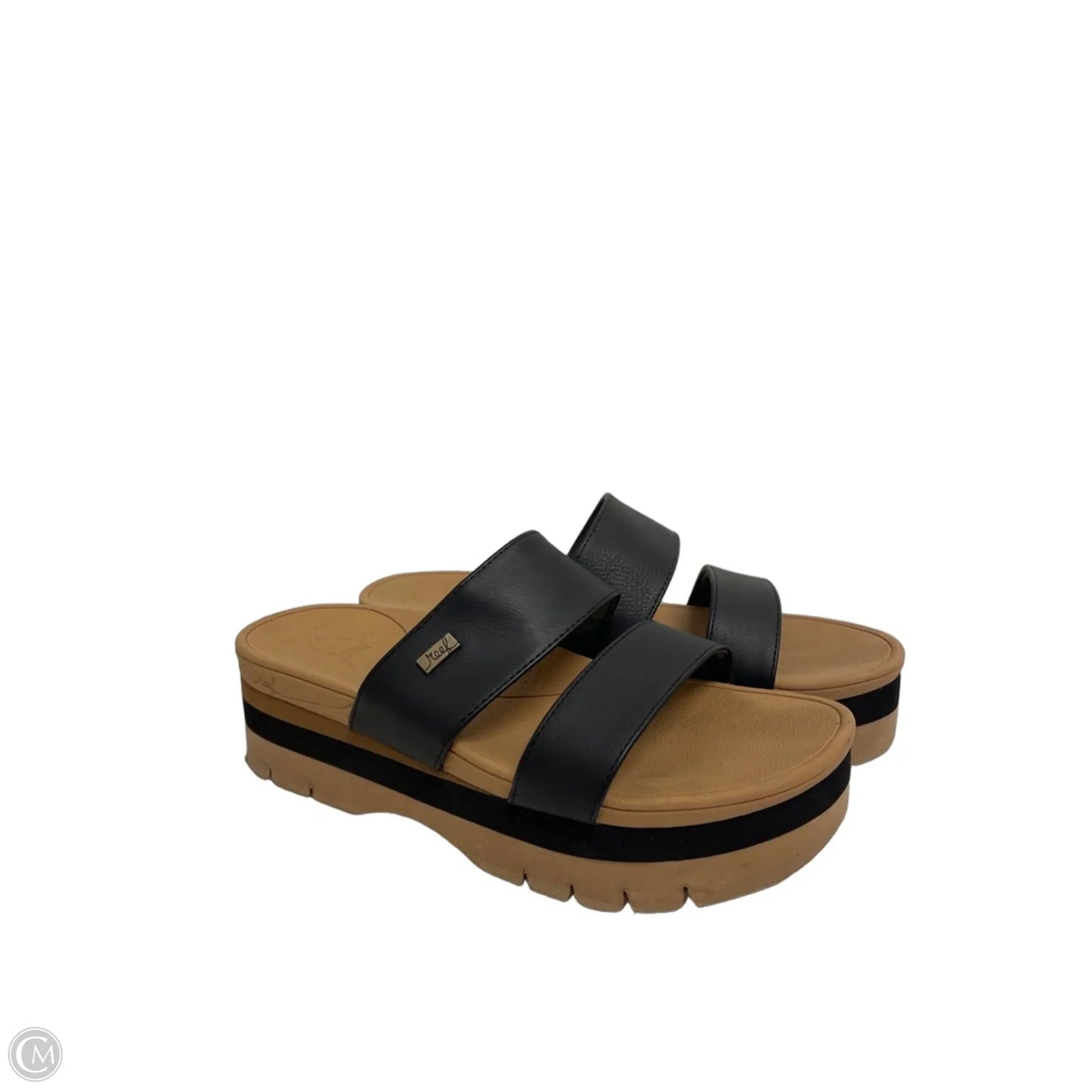 Sandals Heels Platform By Reef In Black, Size: 8