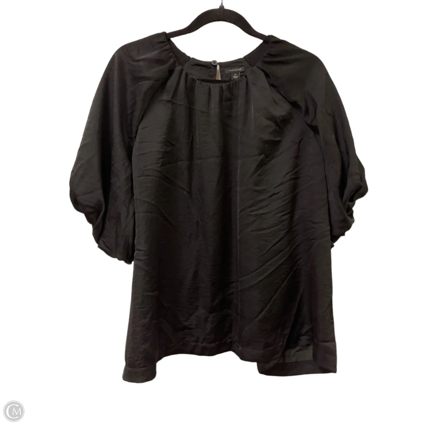 Top Short Sleeve By Ann Taylor In Black, Size: Xl