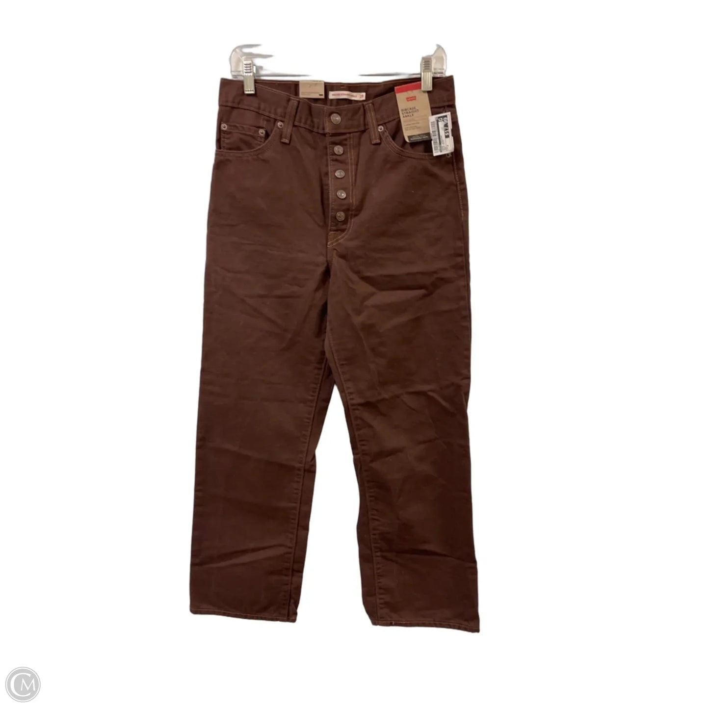 Jeans Straight By Levis In Brown Denim, Size: 8