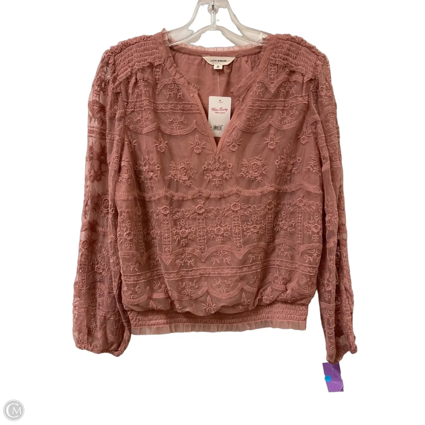 Top Long Sleeve By Lucky Brand In Pink, Size: M
