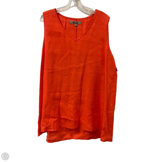 Tunic Sleeveless By Flax In Orange, Size: L