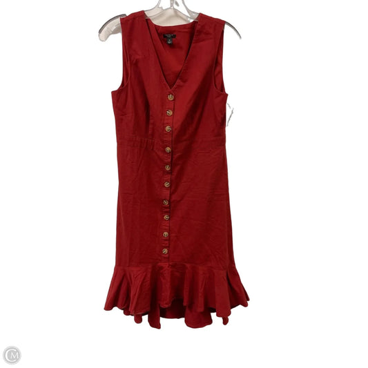 Dress Casual Midi By Ann Taylor In Red, Size: Mp