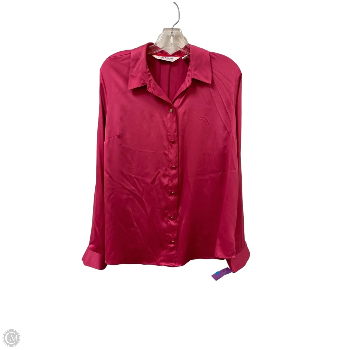 Blouse Long Sleeve By Isaac Mizrahi In Pink, Size: M