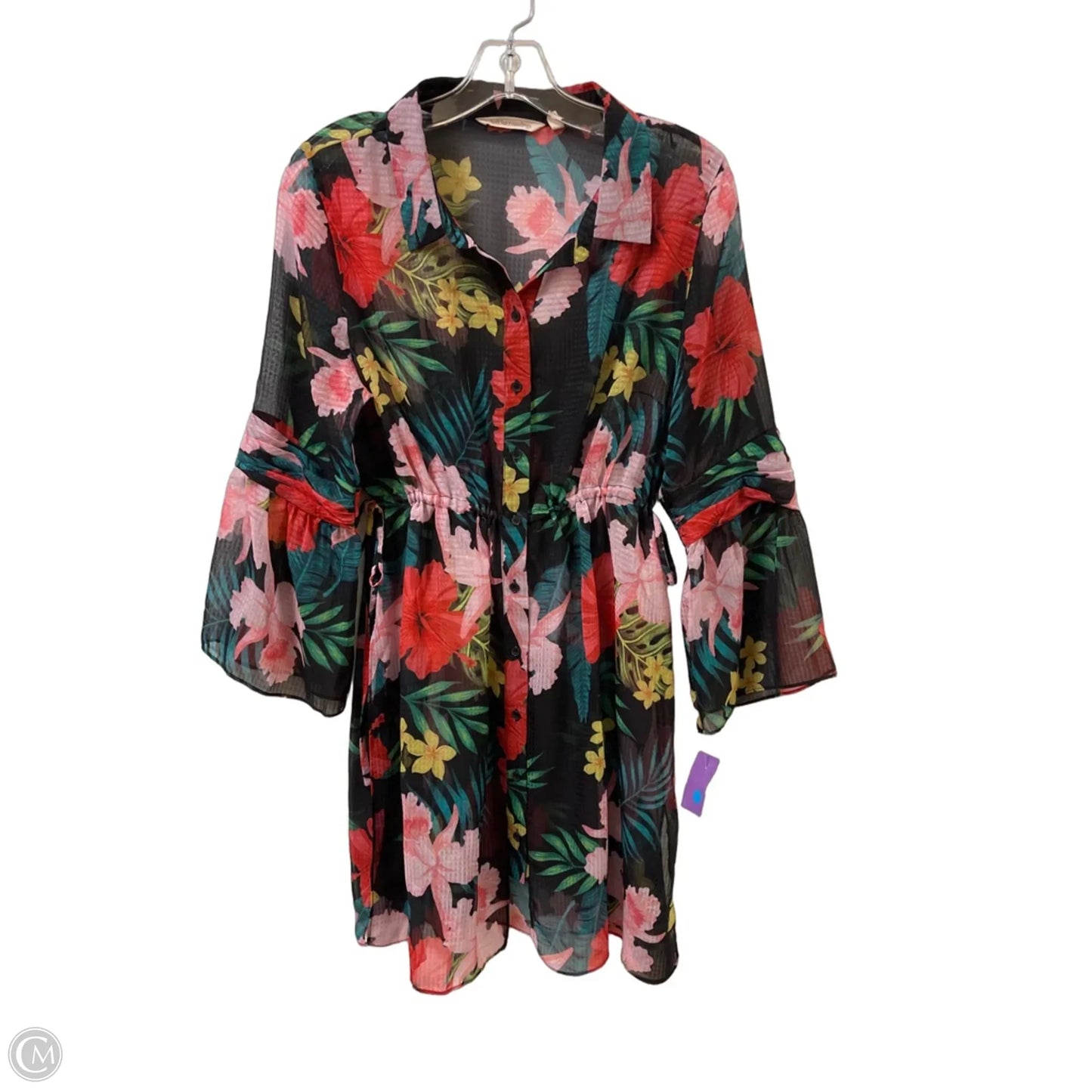 Swimwear Cover-up By Soft Surroundings In Floral Print, Size: M