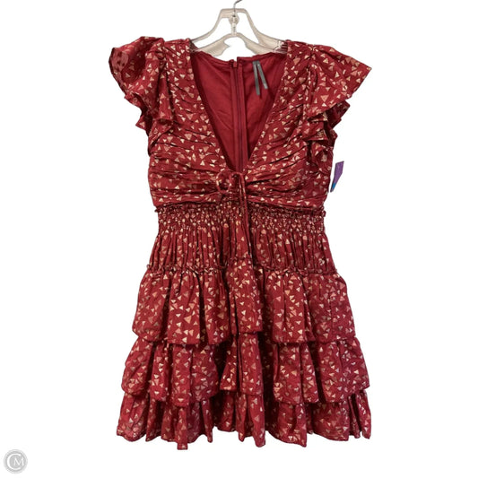 Dress Casual Short By Anthropologie In Gold & Red, Size: Xs