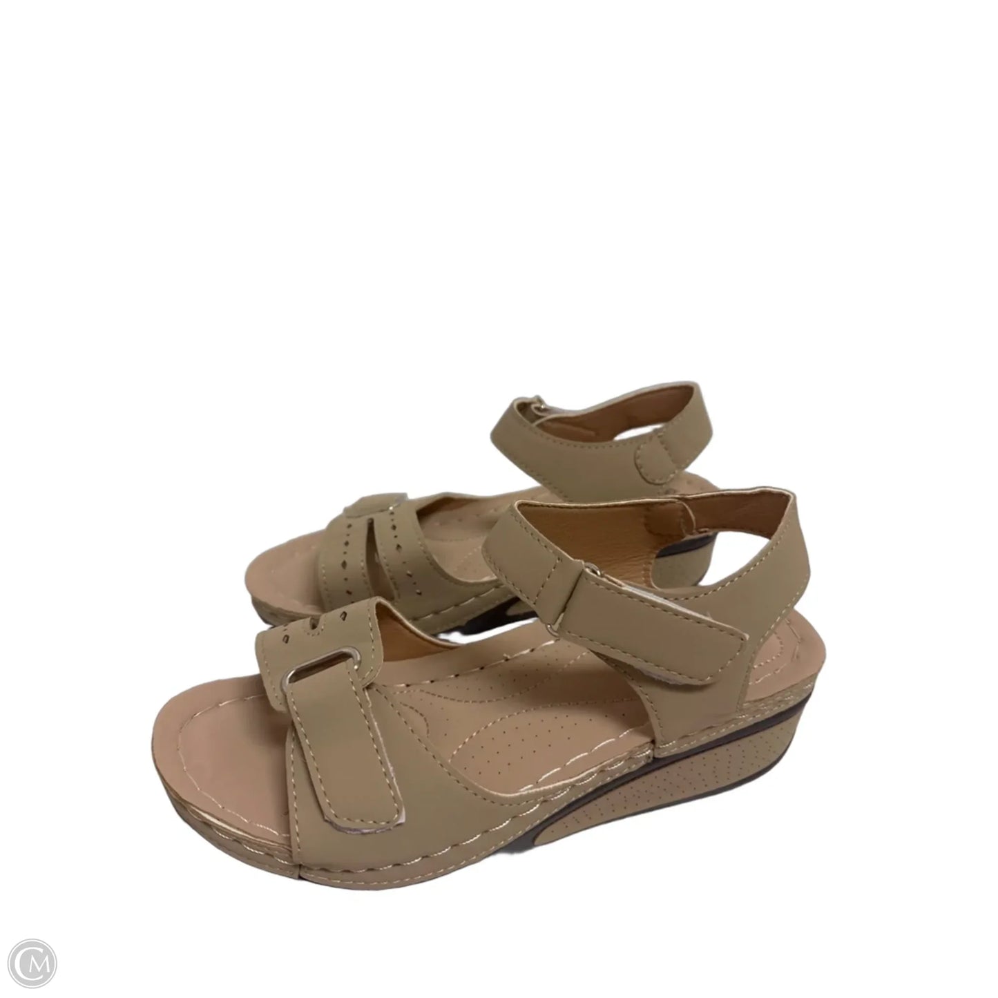 Sandals Heels Wedge By Clothes Mentor In Cream, Size: 6