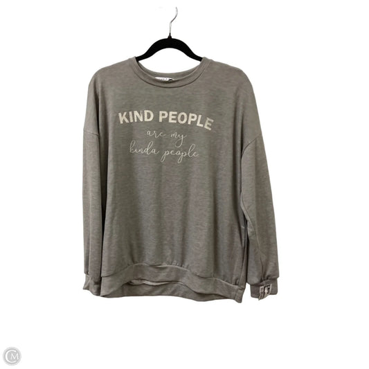 Sweatshirt Crewneck By Gilli In Grey, Size: S