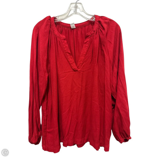 Top Long Sleeve By Old Navy In Red, Size: L