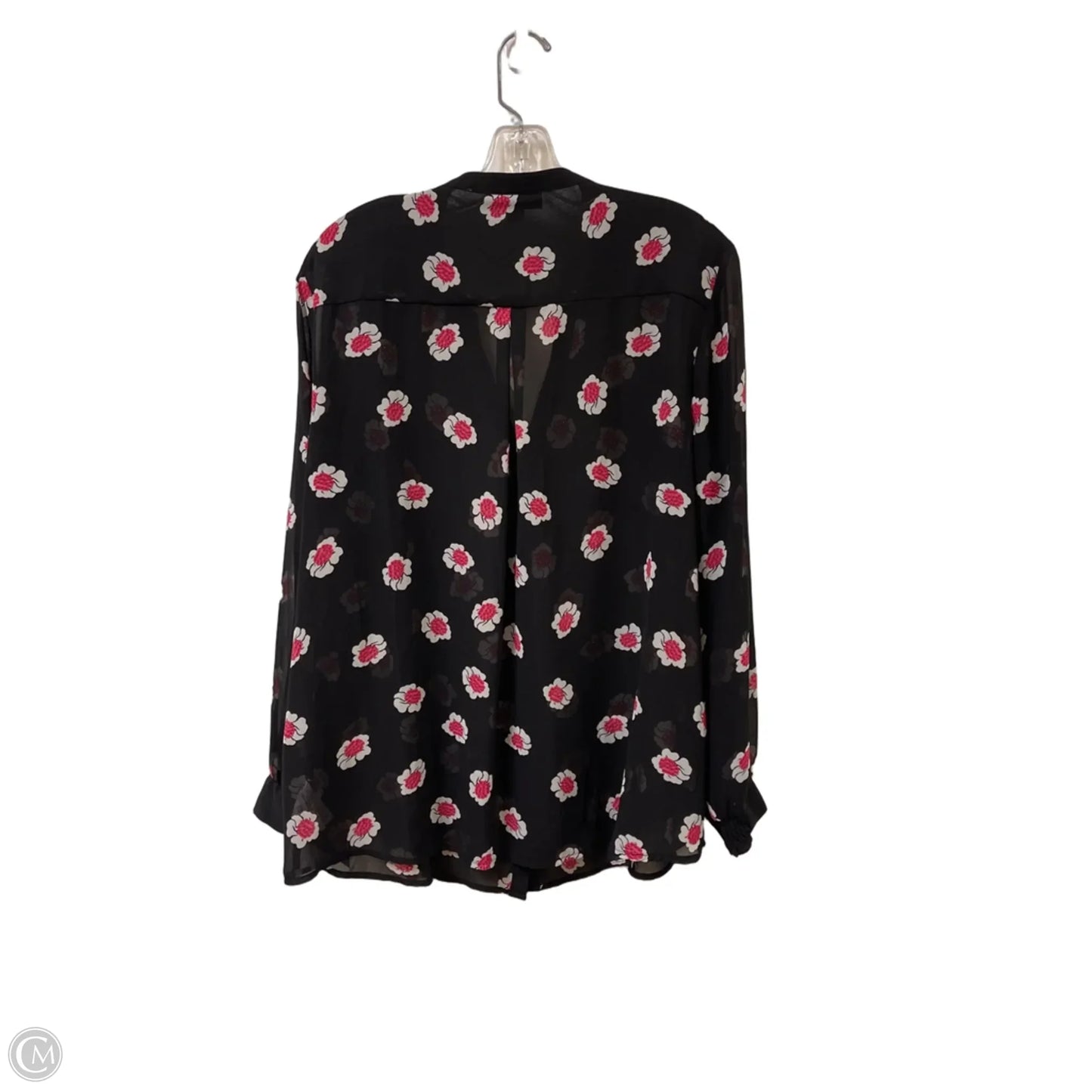 Blouse Long Sleeve By Alfani In Black & Pink, Size: Xl