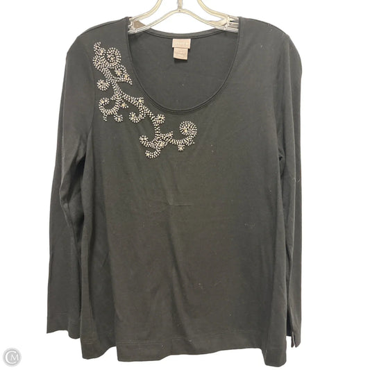 Top Long Sleeve By Chicos In Black, Size: M