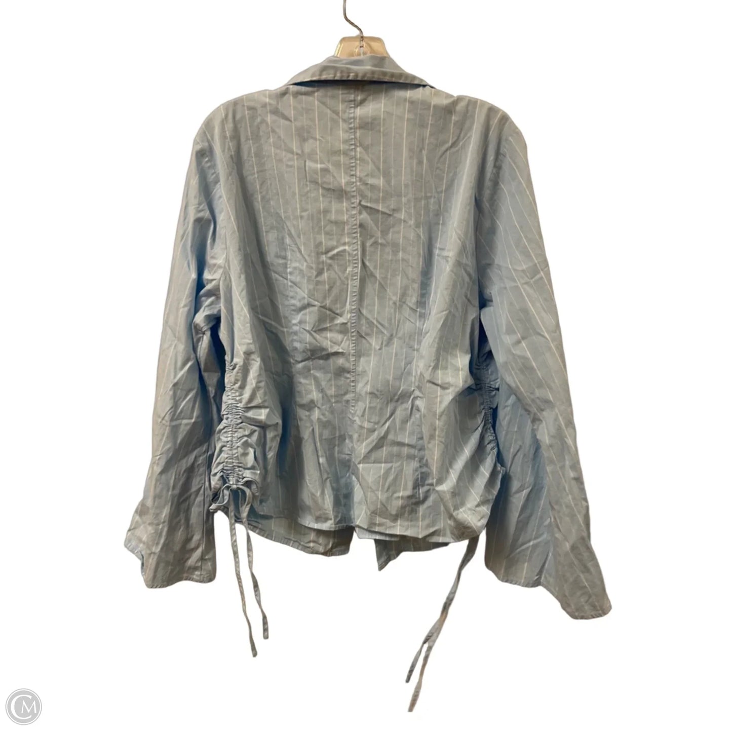 Blouse Long Sleeve By Wild Fable In Blue & White, Size: 1x