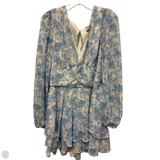Dress Casual Short By Arula In Blue & White, Size: 2x
