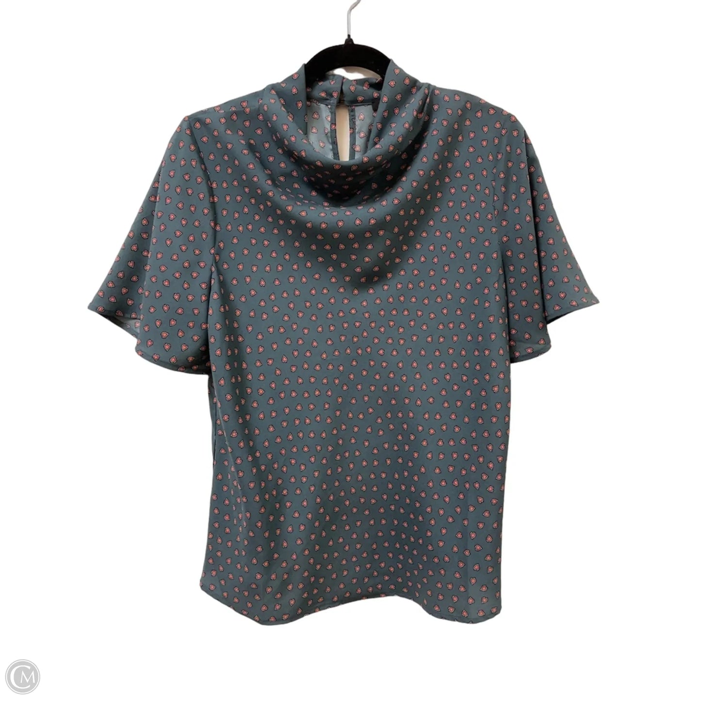 Top Short Sleeve By Ann Taylor In Grey & Pink, Size: M