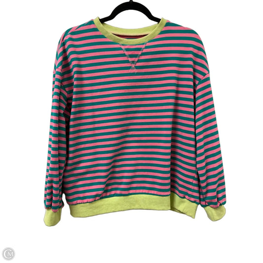 Sweatshirt Crewneck By Clothes Mentor In Green & Pink, Size: S