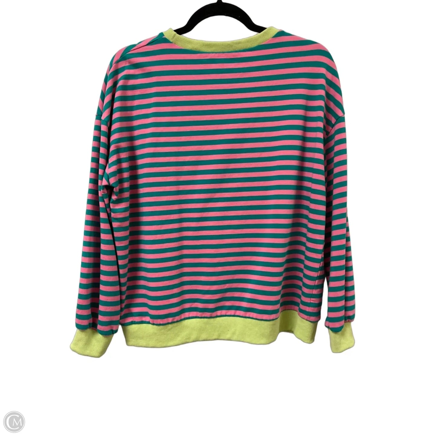 Sweatshirt Crewneck By Clothes Mentor In Green & Pink, Size: S