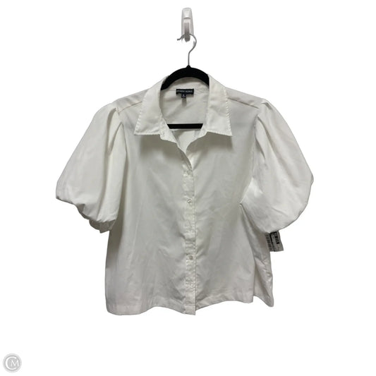 Blouse Short Sleeve By Modern Works In White, Size: Xl
