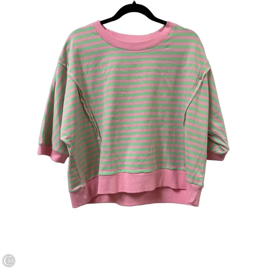 Sweatshirt Crewneck By Oddi In Green & Pink, Size: S