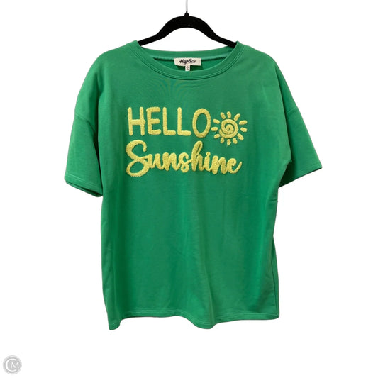 Top Short Sleeve By Haptics In Green, Size: S