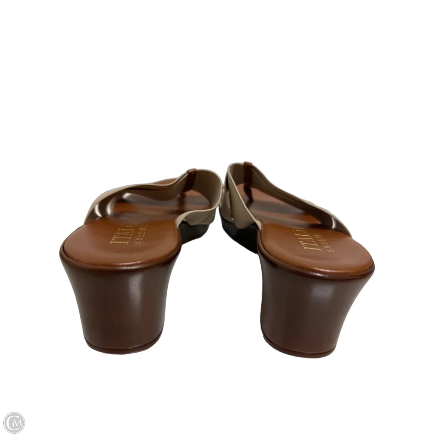Sandals Heels Wedge By Italian Shoemakers In Cream, Size: 6.5