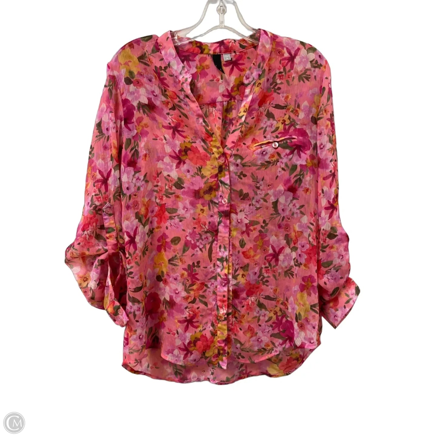 Blouse Long Sleeve By Kut In Pink, Size: M