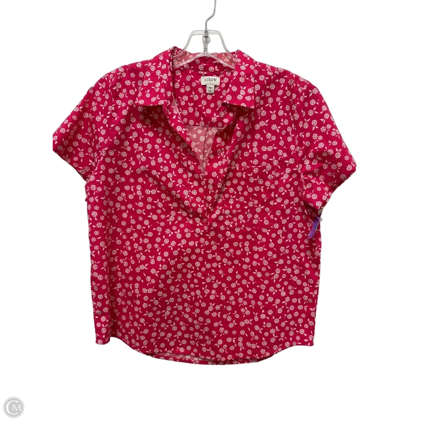 Top Short Sleeve By J. Crew In Pink & White, Size: S