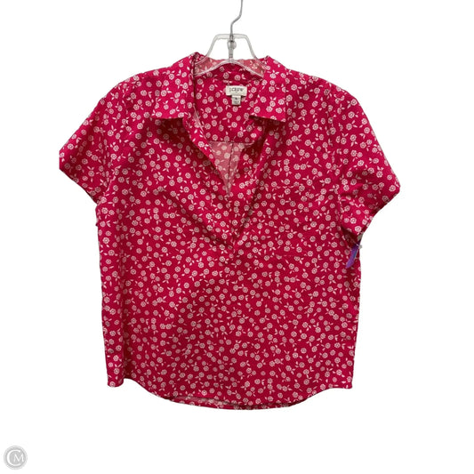 Top Short Sleeve By J. Crew In Pink & White, Size: S