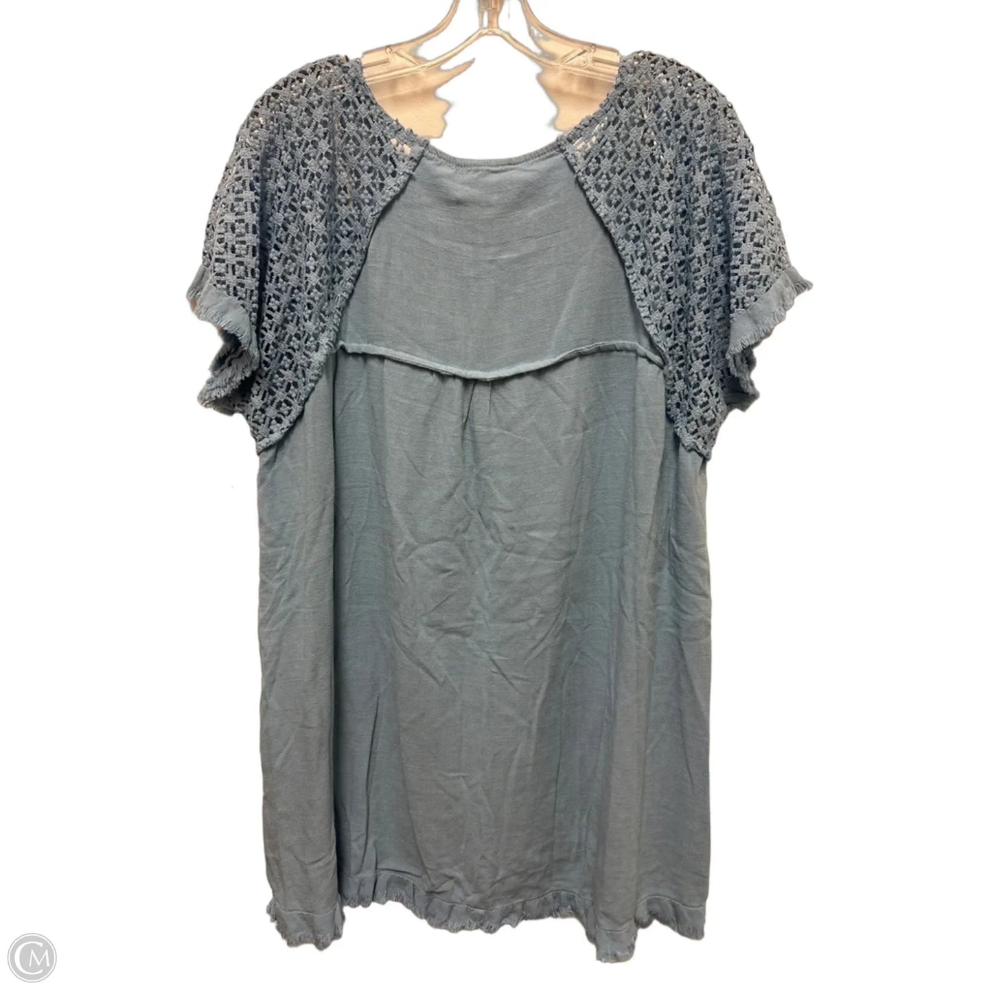 Tunic Short Sleeve By Umgee In Blue, Size: 2x