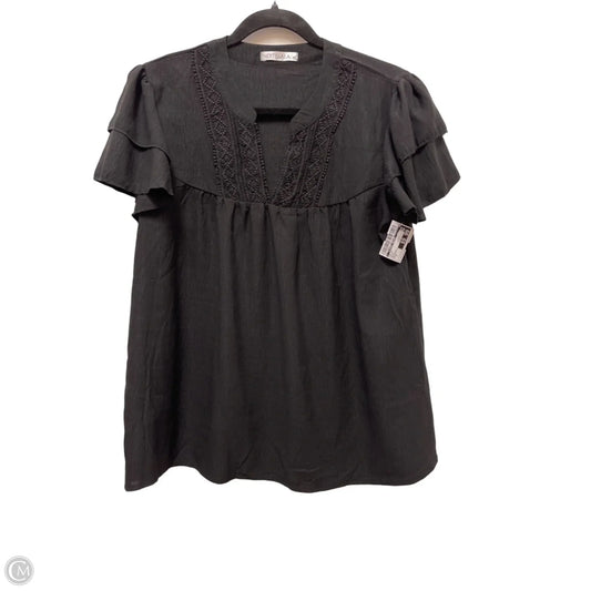 Top Short Sleeve By Clothes Mentor In Black, Size: M