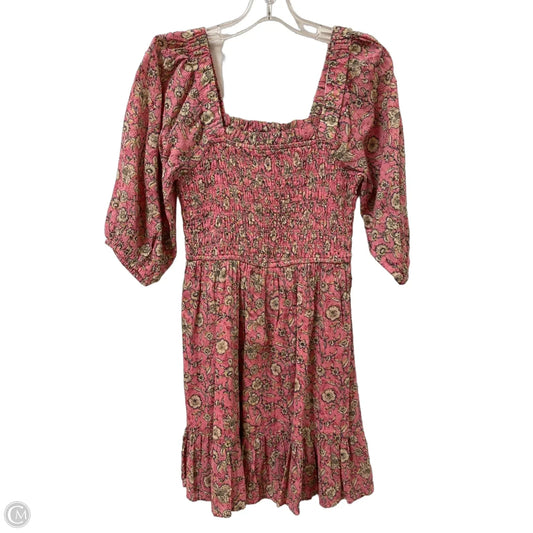 Dress Casual Short By Jessica Simpson In Cream & Pink, Size: S