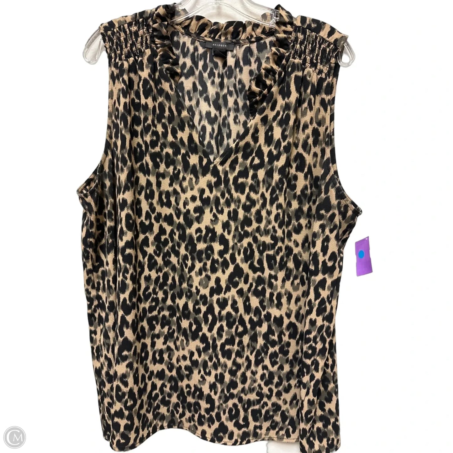 Top Sleeveless By Halogen In Animal Print, Size: 2x