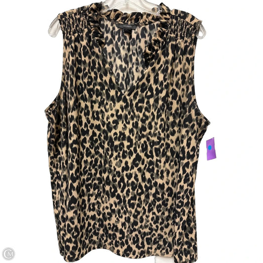 Top Sleeveless By Halogen In Animal Print, Size: 2x