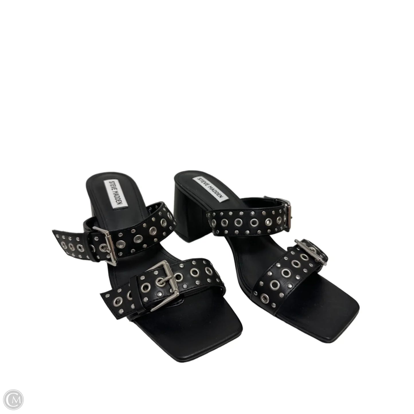 Sandals Heels Block By Steve Madden In Black, Size: 10