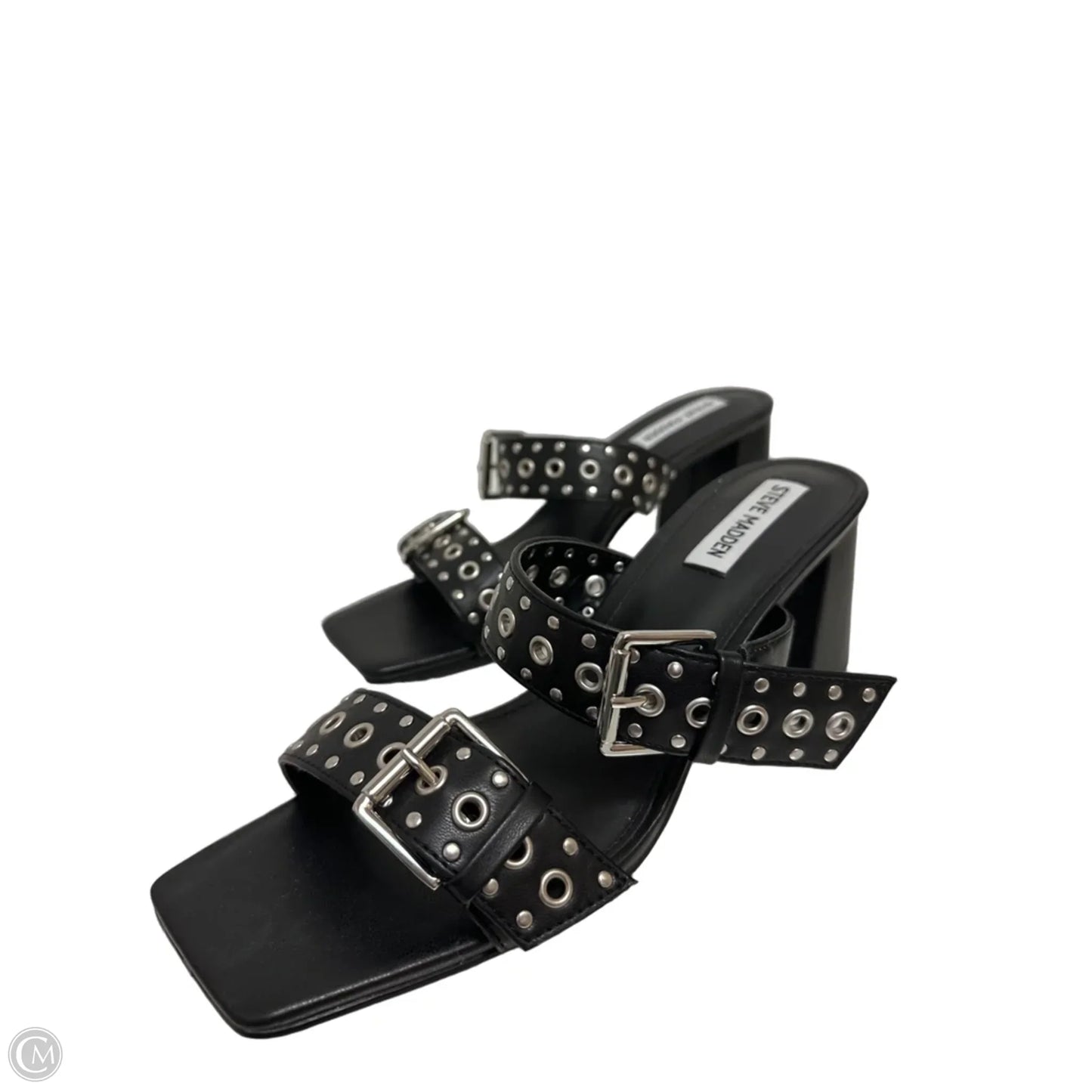 Sandals Heels Block By Steve Madden In Black, Size: 10