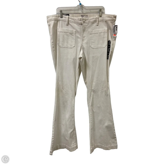 Jeans Flared By Gap In White Denim, Size: 18