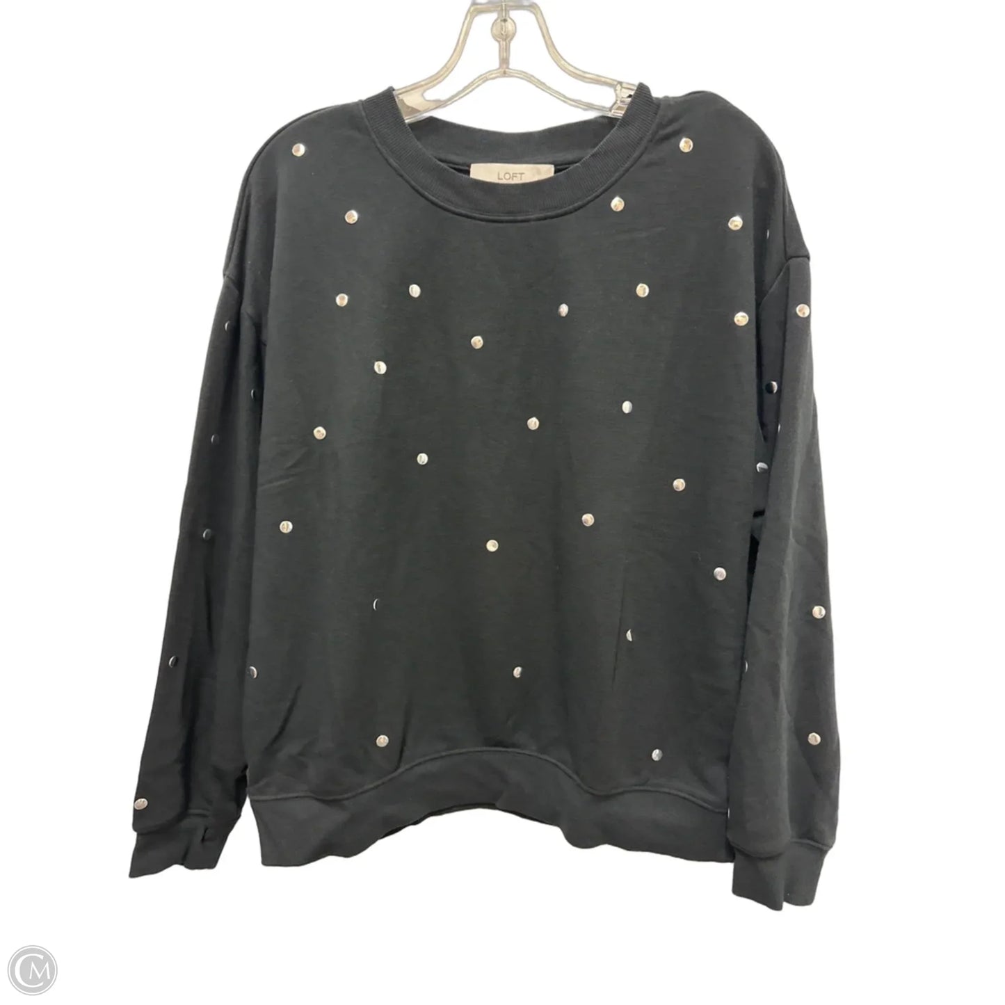 Sweater By Loft In Black & Silver, Size: Lp