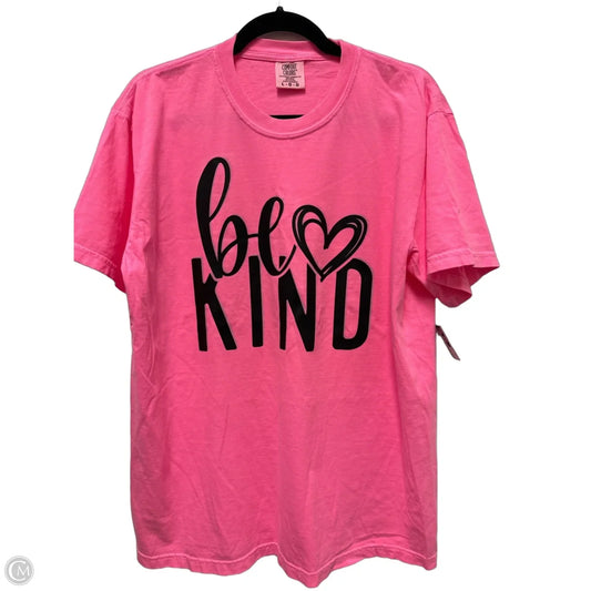 Top Short Sleeve By Comfort Colors In Pink, Size: L