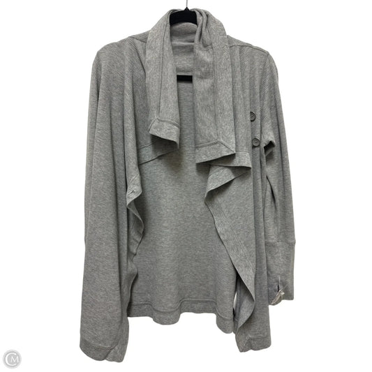 Sweater Cardigan By Calvin Klein In Grey, Size: M