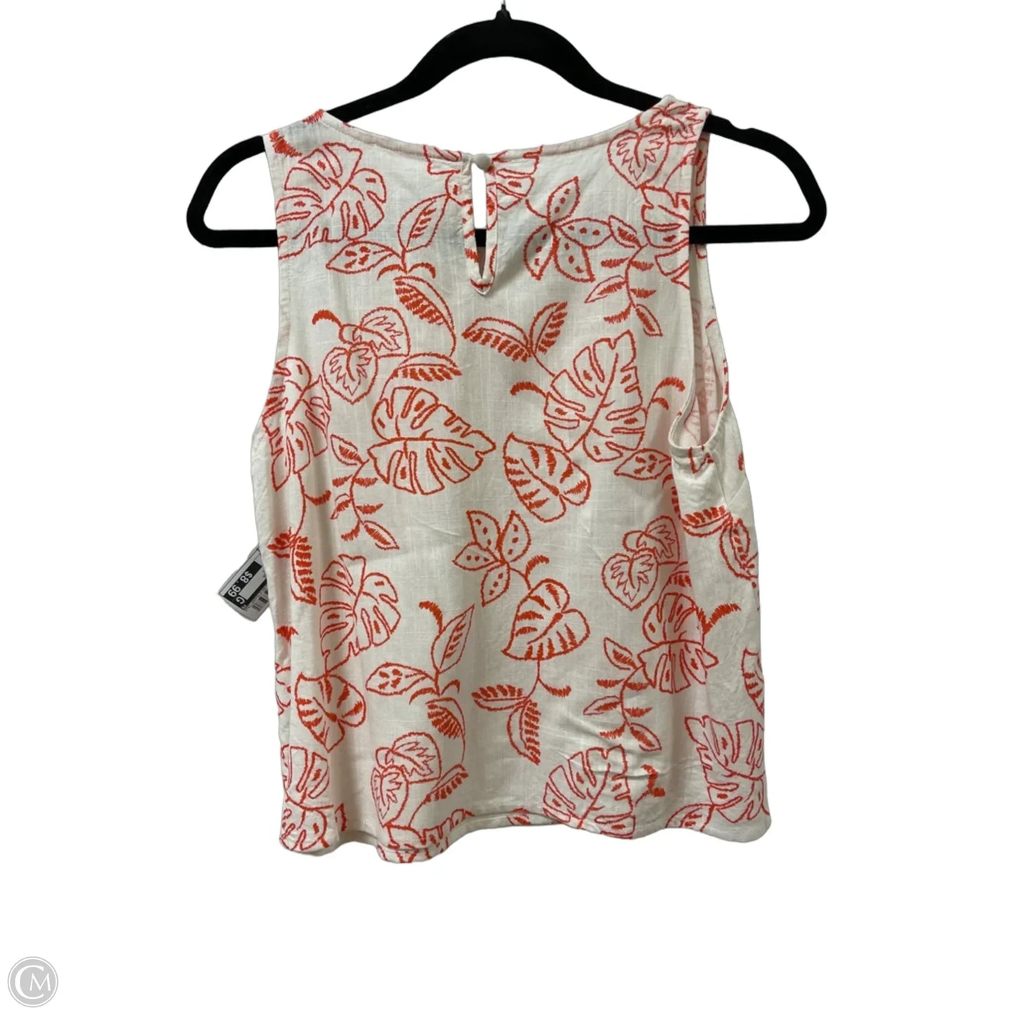 Top Sleeveless By Gilli In Orange & White, Size: S