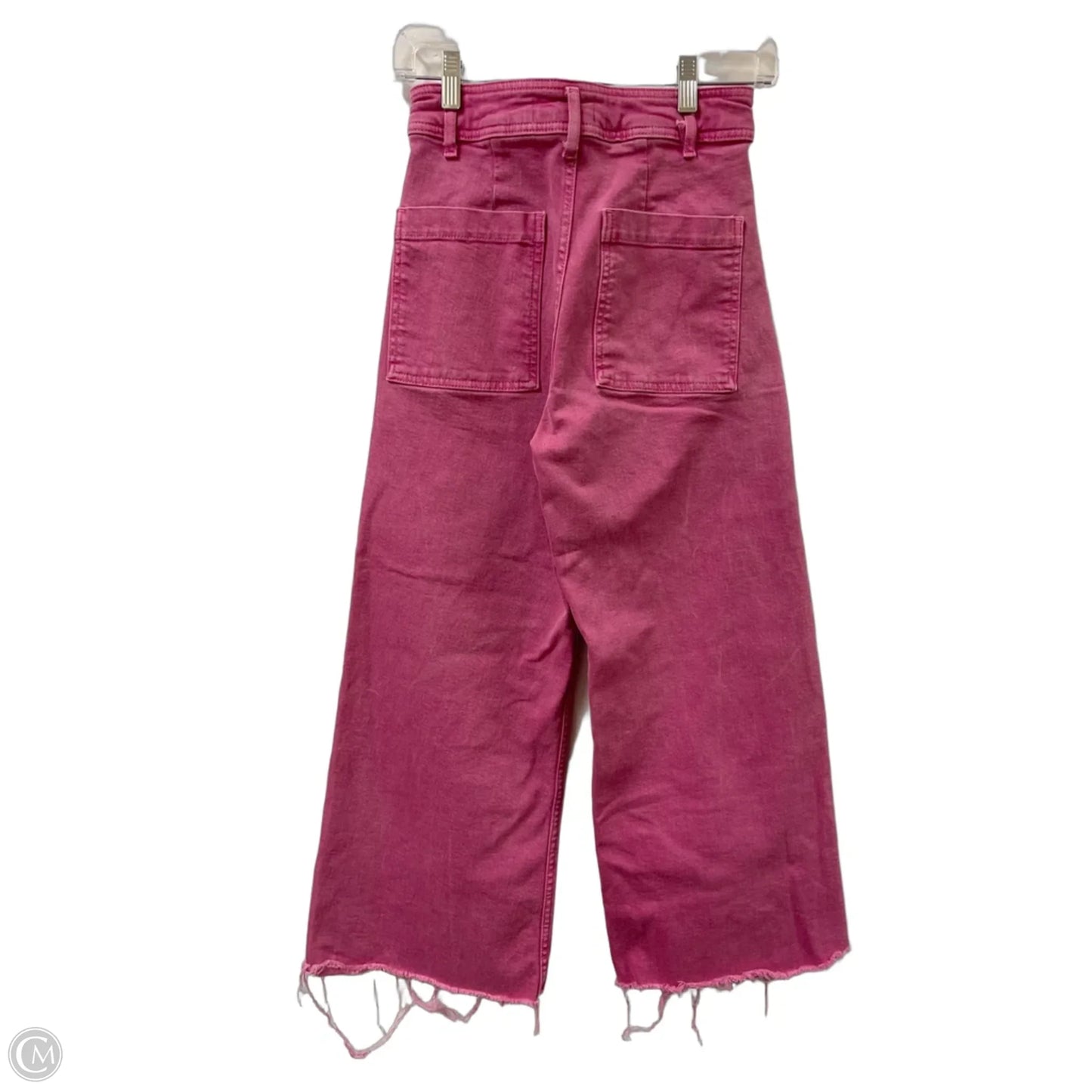 Jeans Wide Leg By Zara In Pink Denim, Size: 4