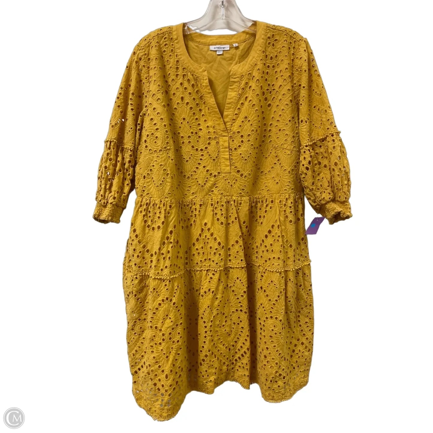 Dress Casual Short By Chicos In Yellow, Size: 1x