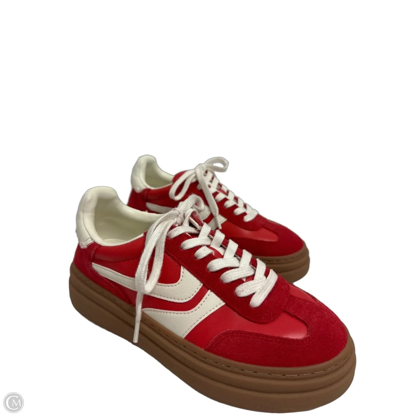 Shoes Sneakers By Steve Madden In Red & White, Size: 6