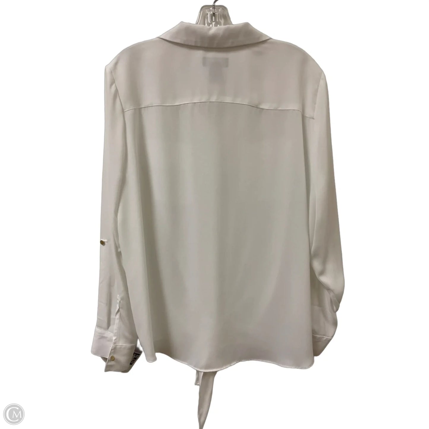 Blouse Long Sleeve By Investments In White, Size: L