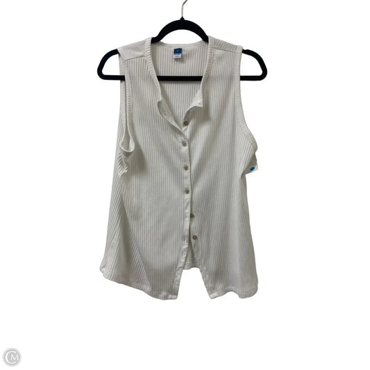 Blouse Sleeveless By Old Navy In White, Size: Xl