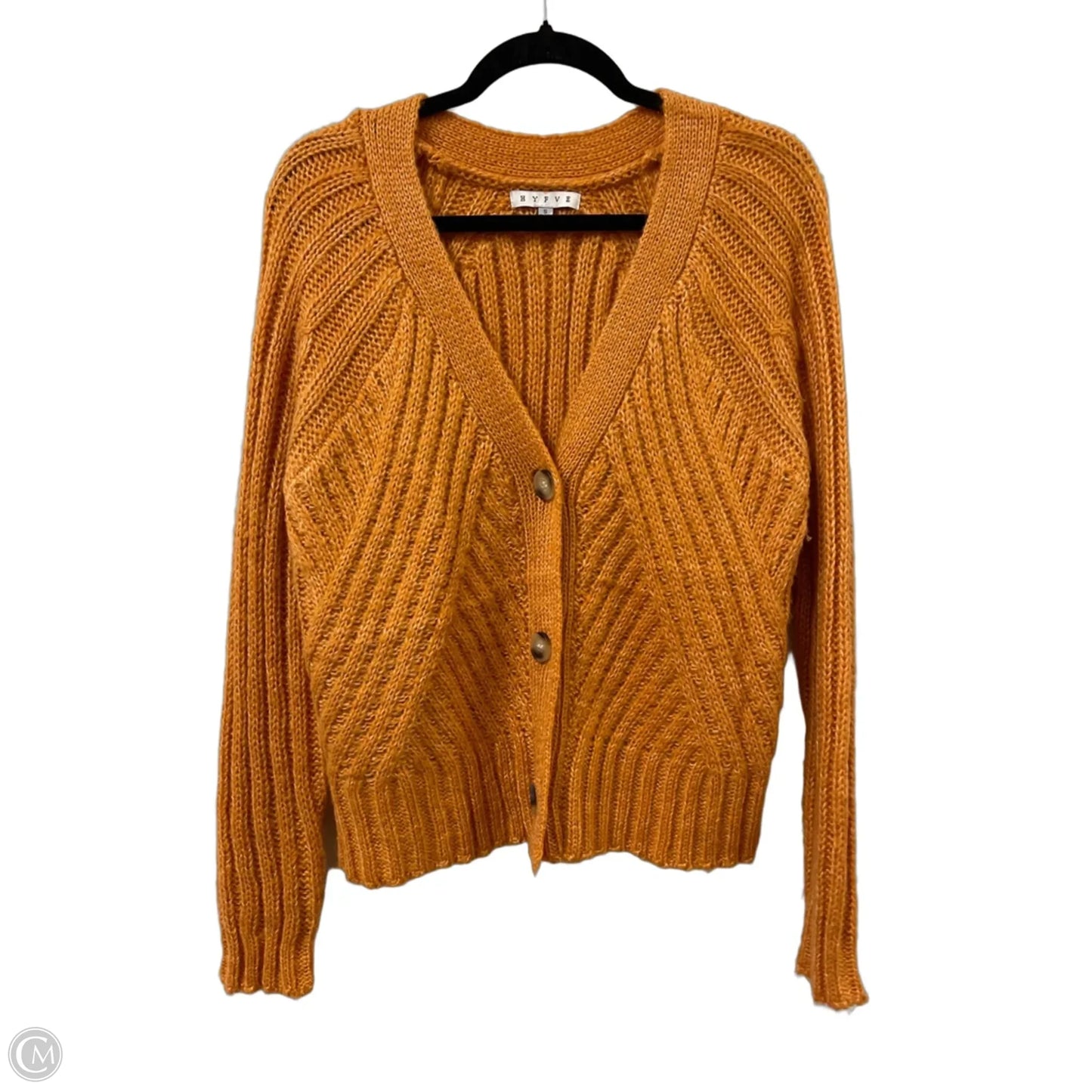 Sweater Cardigan By Hyfve In Yellow, Size: S