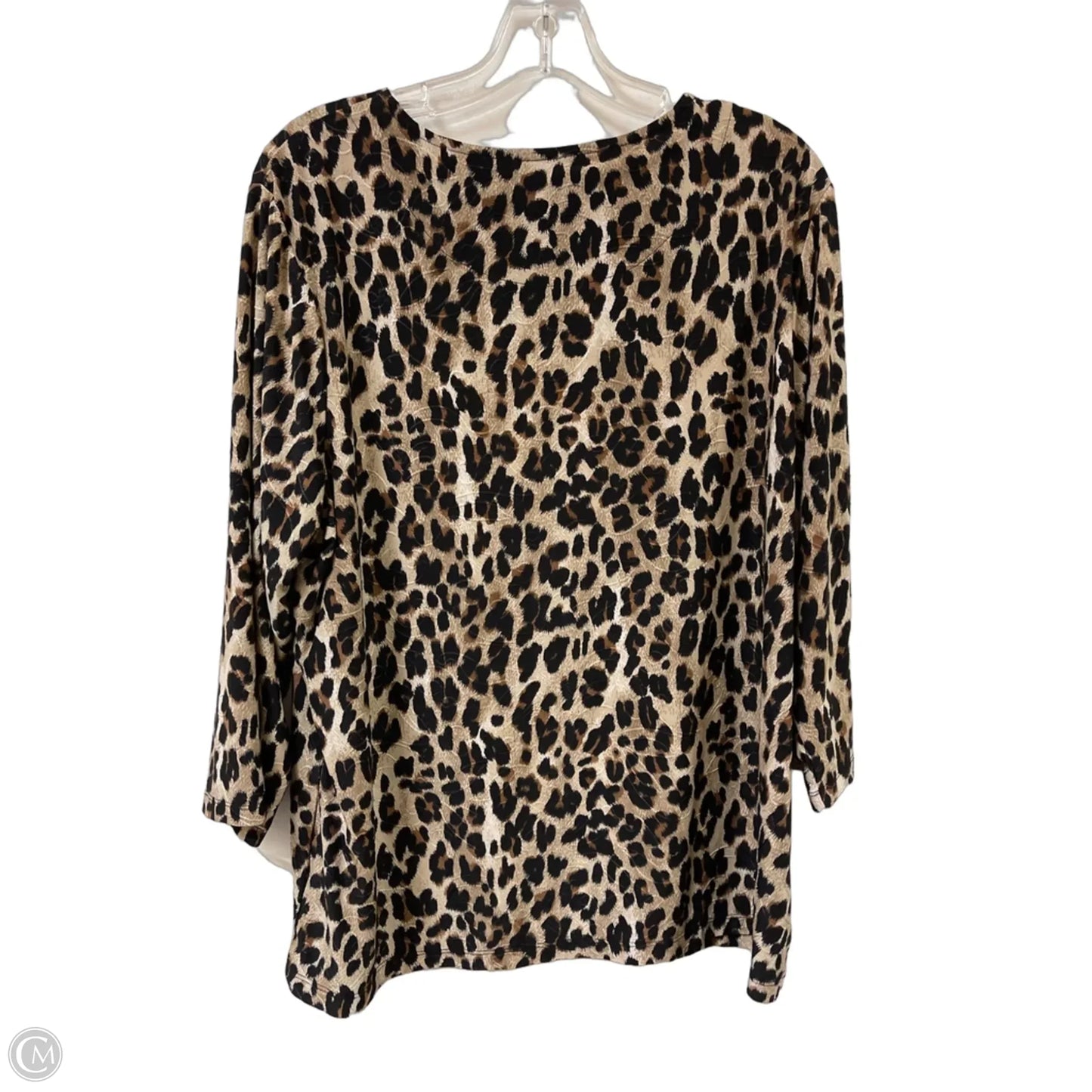 Top Long Sleeve By Jm Collections In Animal Print, Size: 2x