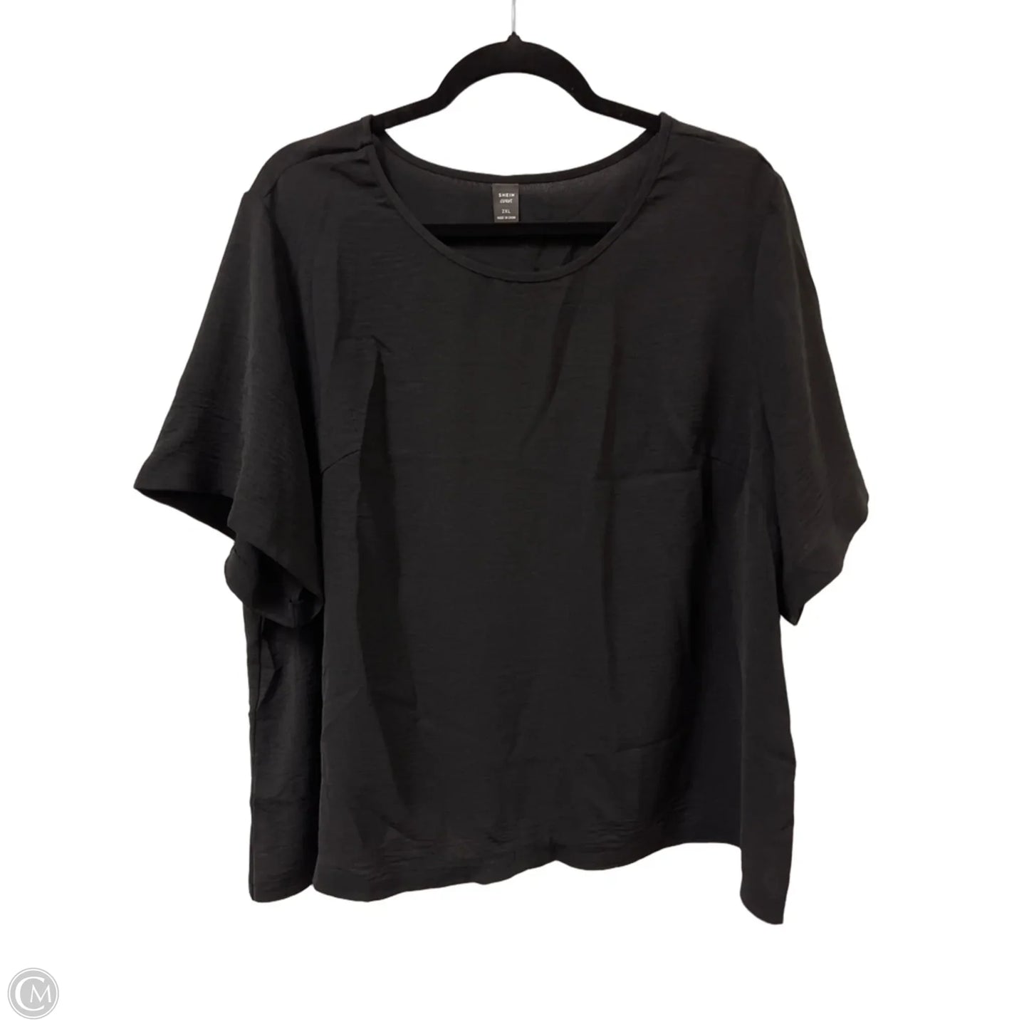 Top Short Sleeve By Shein In Black, Size: 2x