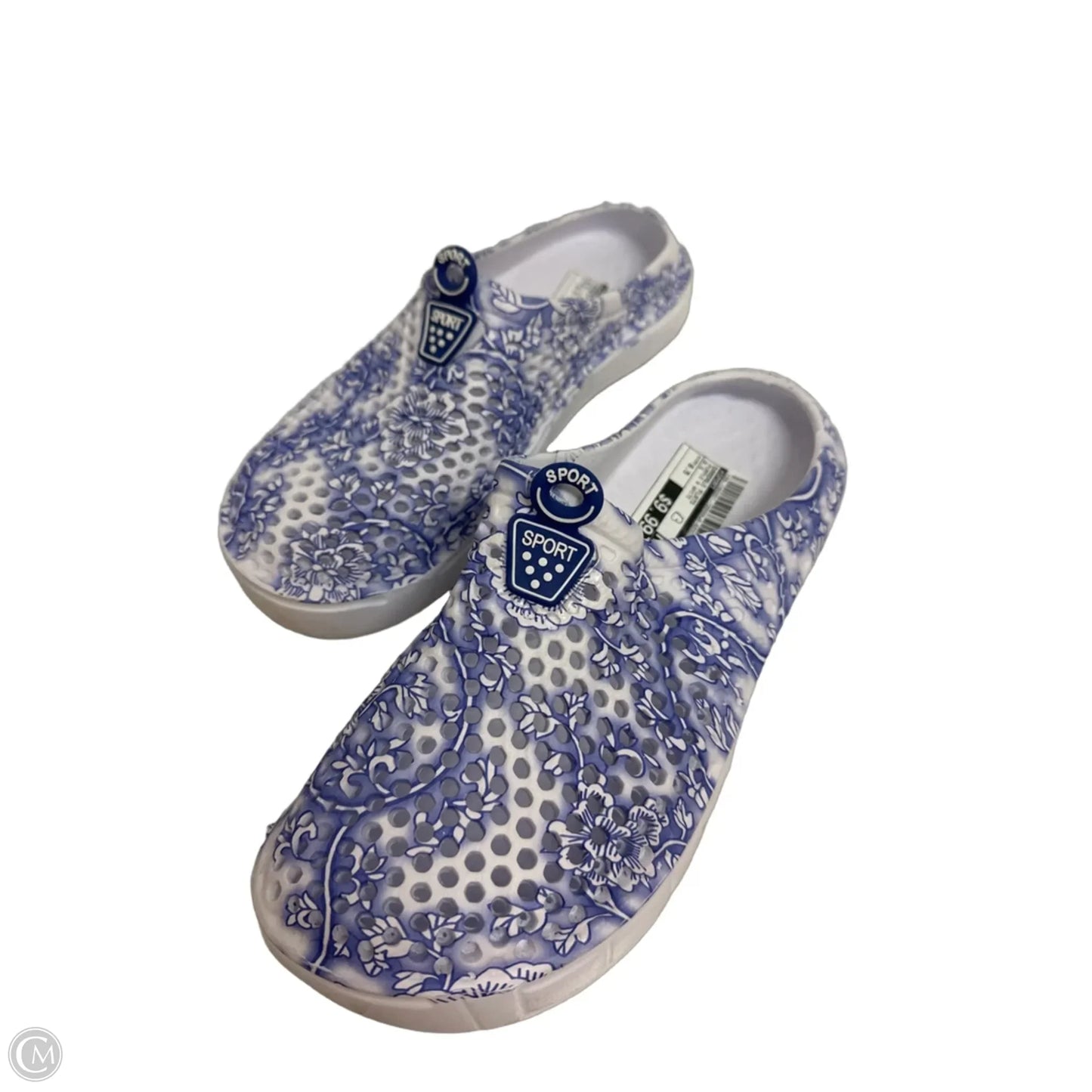 Sandals Flats By Sport In Purple & White, Size: 8.5