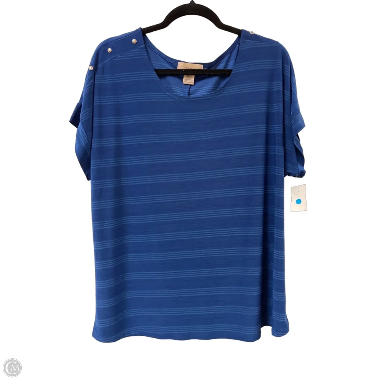 Top Short Sleeve By Clothes Mentor In Blue, Size: 1x